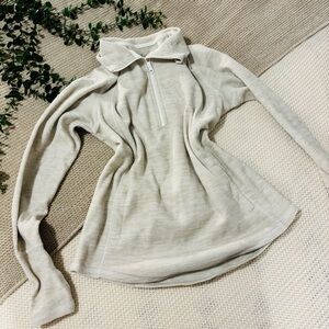 Women's Cream Quarter-Zip Sweater